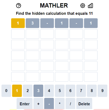 Play Mathler game on website