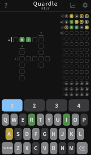 Play Quardle game on website